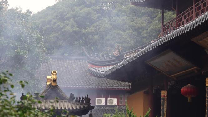 浙江普陀山普济寺禅院建筑实拍视频