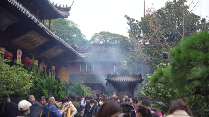 浙江普陀山普济寺禅院建筑实拍视频