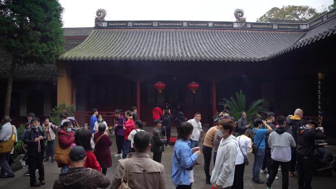 浙江普陀山普济寺禅院建筑实拍视频
