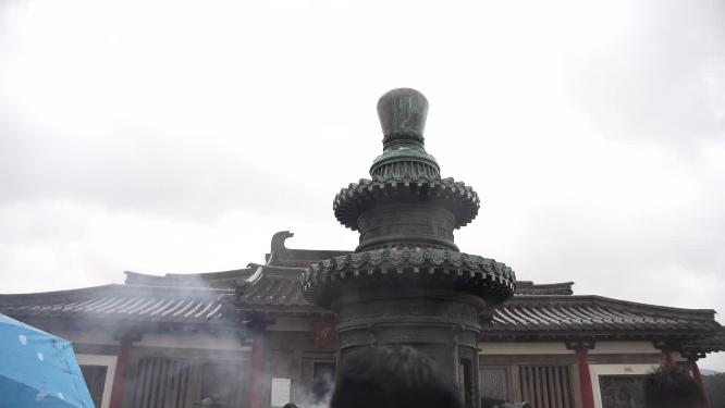 浙江普陀山不肯去观音院禅院建筑视频