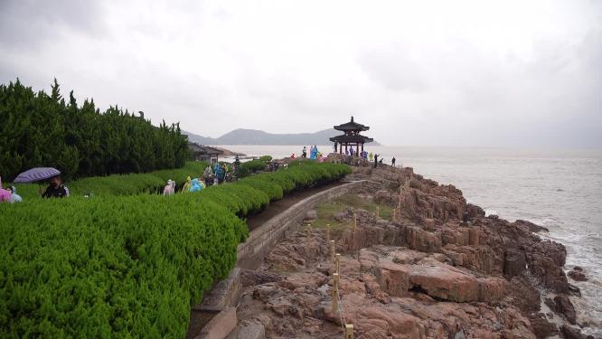 浙江普陀山不肯去观音院禅院建筑视频