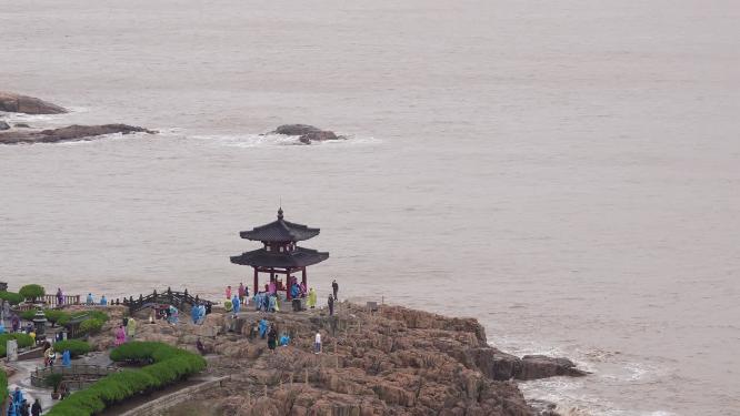 浙江普陀山不肯去观音院禅院建筑视频