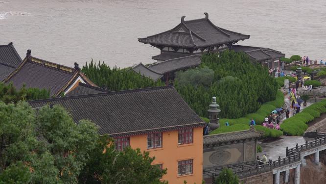 浙江普陀山不肯去观音院禅院建筑视频