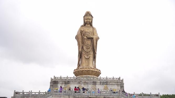 浙江普陀山南海观音景点实拍视频
