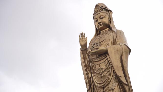 浙江普陀山南海观音景点实拍视频