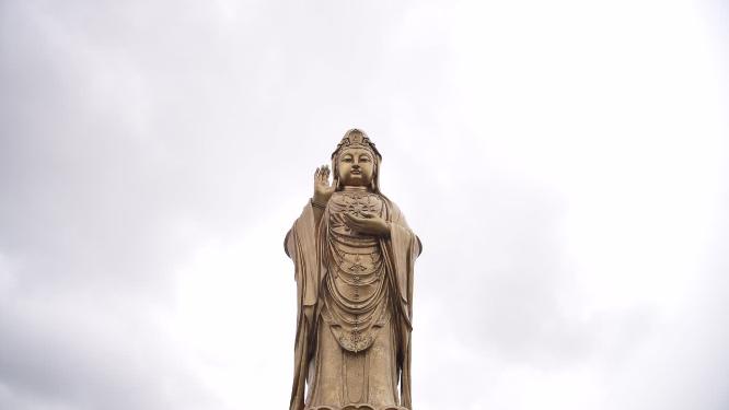 浙江普陀山南海观音景点实拍视频