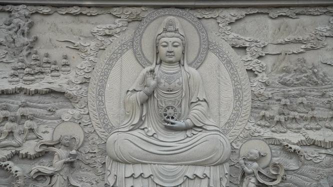 浙江普陀山南海观音景点实拍视频
