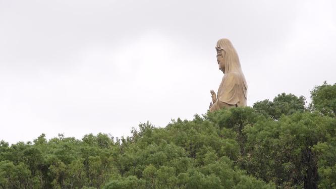 浙江普陀山南海观音景点实拍视频
