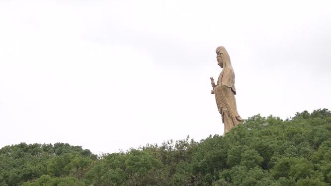 浙江普陀山南海观音景点实拍视频
