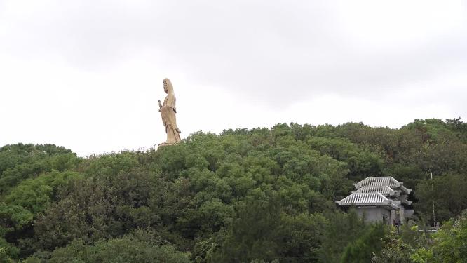 浙江普陀山南海观音景点实拍视频