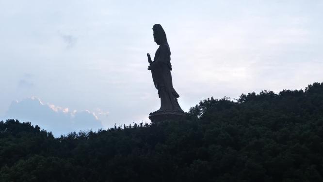 浙江普陀山南海观音景点实拍视频