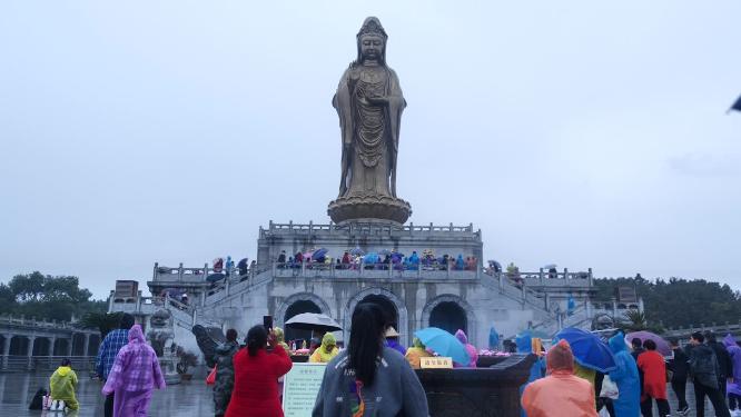 浙江普陀山南海观音景点实拍视频