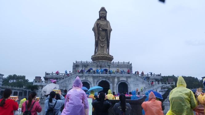 浙江普陀山南海观音景点实拍视频