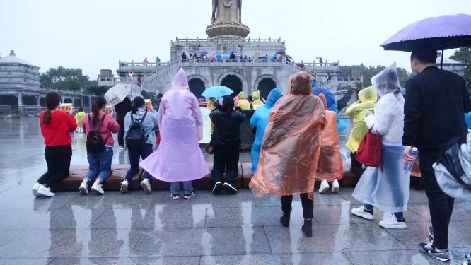 浙江普陀山南海观音景点实拍视频