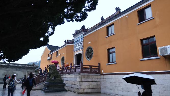 浙江普陀山不肯去观音院禅院建筑视频