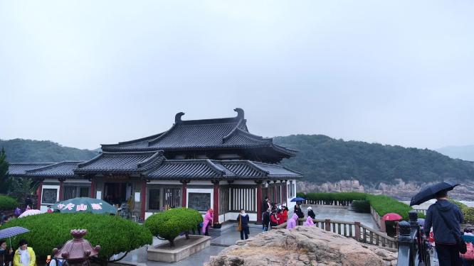 浙江普陀山不肯去观音院禅院建筑视频