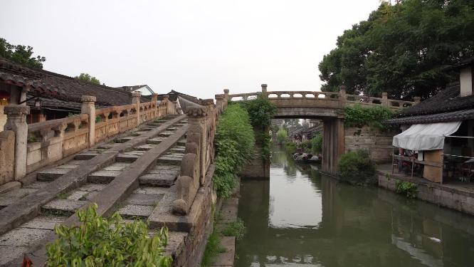 浙江绍兴八字桥古街区航拍视频