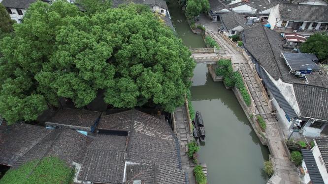 浙江绍兴八字桥古街区航拍视频