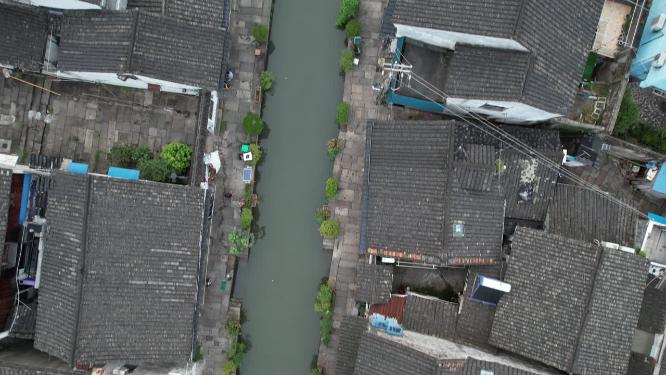 浙江绍兴八字桥古街区航拍视频