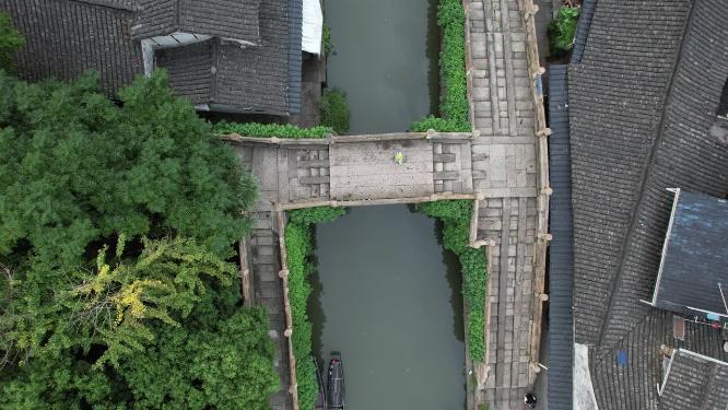 浙江绍兴八字桥古街区航拍视频