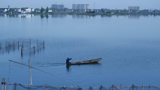 绍兴水乡江南水乡东鉴湖风景