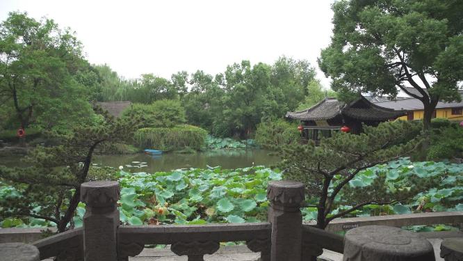 浙江绍兴沈园中式园林实拍视频