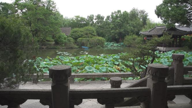 浙江绍兴沈园中式园林实拍视频
