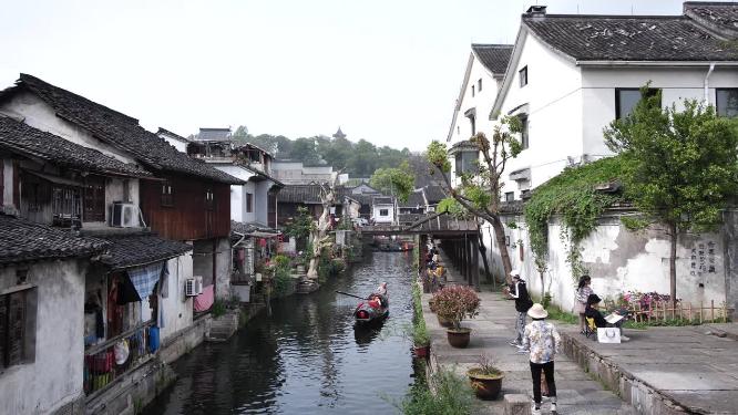 浙江绍兴书圣故里江南水乡风景视频
