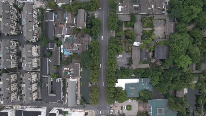 浙江绍兴沈园中式园林航拍视频