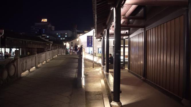 绍兴柯桥古镇景区夜景实拍视频