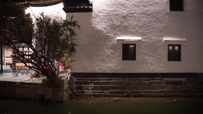 绍兴柯桥古镇景区夜景实拍视频