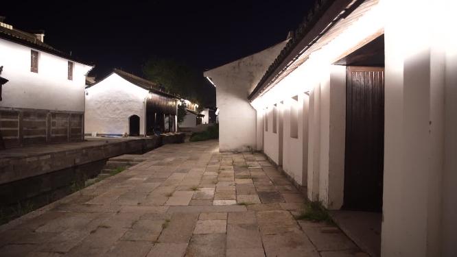 绍兴柯桥古镇景区夜景实拍视频