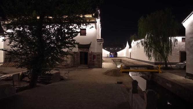 绍兴柯桥古镇景区夜景实拍视频