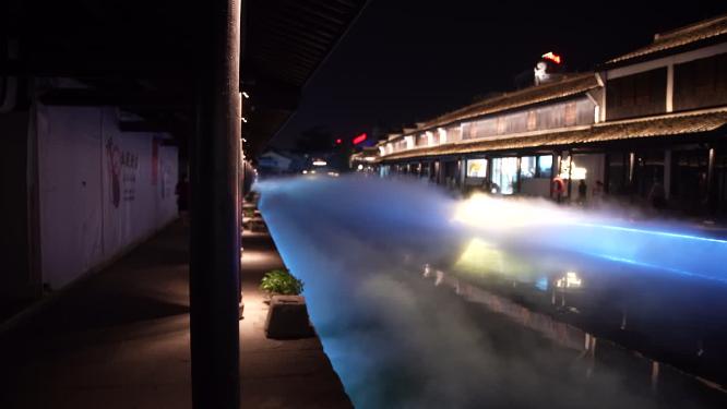 绍兴柯桥古镇景区夜景实拍视频