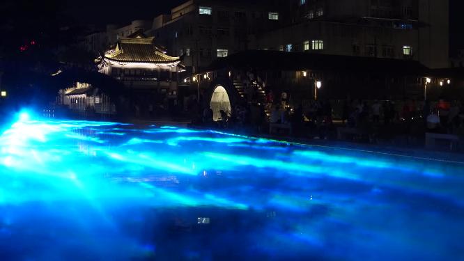 绍兴柯桥古镇景区夜景实拍视频