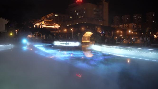 绍兴柯桥古镇景区夜景实拍视频