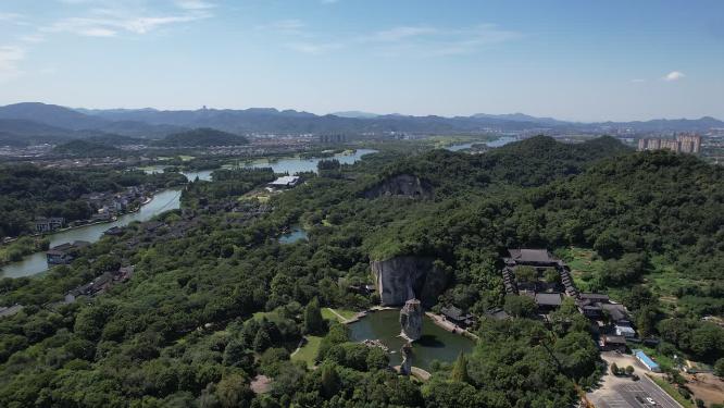 浙江绍兴柯岩景区航拍视频
