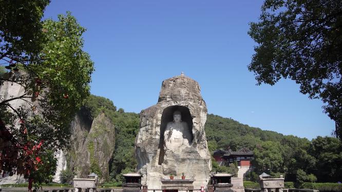 浙江绍兴柯岩景区天工大佛景点视频