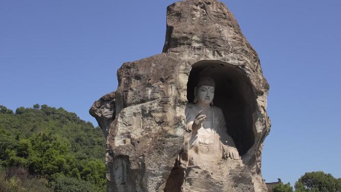 浙江绍兴柯岩景区天工大佛景点视频