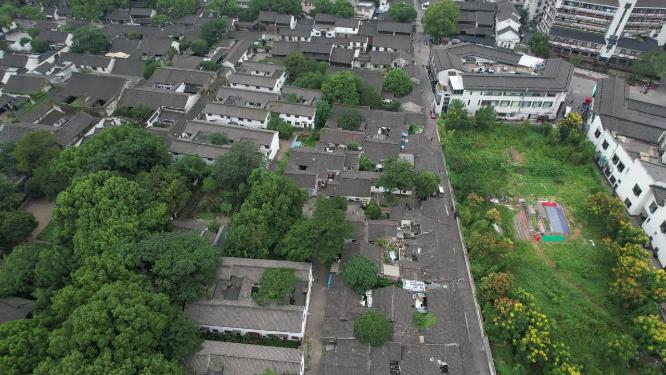 浙江绍兴鲁迅故里建筑航拍视频