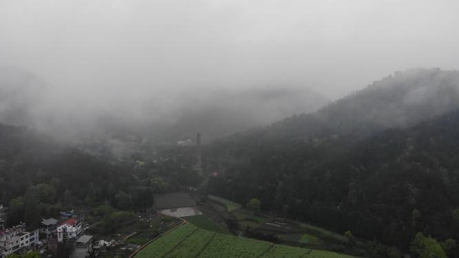 浙江天台山国清寺航拍视频