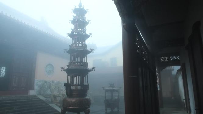 浙江天台山华顶寺雾景4视频素材