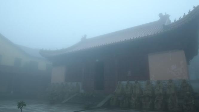 浙江天台山华顶寺雾景4视频素材