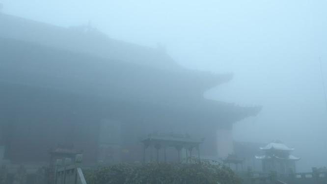 浙江天台山华顶寺雾景4视频素材