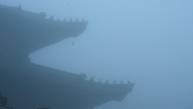 浙江天台山华顶寺雾景4视频素材