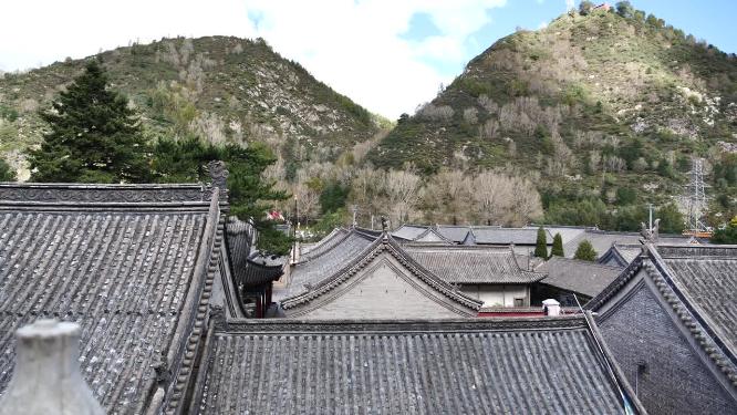山西五台山普化寺风景视频素材