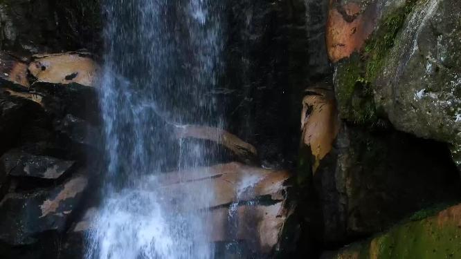 浙江天台山石梁飞瀑景区航拍视频