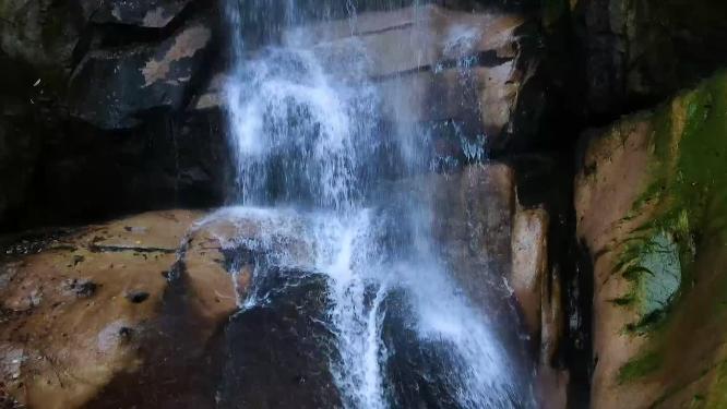 浙江天台山石梁飞瀑景区航拍视频