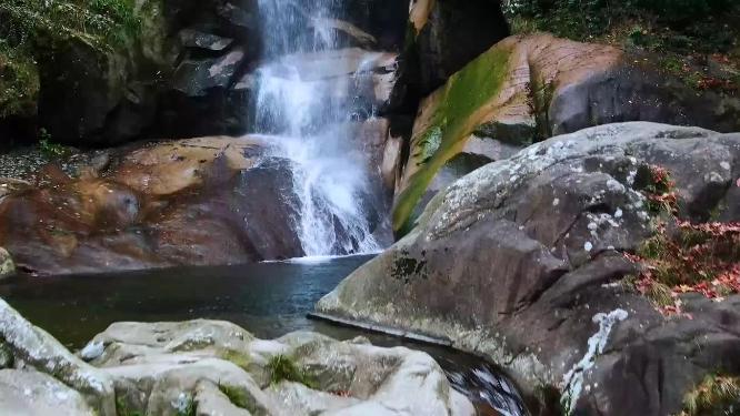 浙江天台山石梁飞瀑景区航拍视频