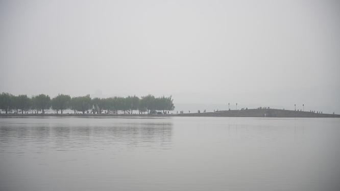 杭州西湖雾天风景实拍视频